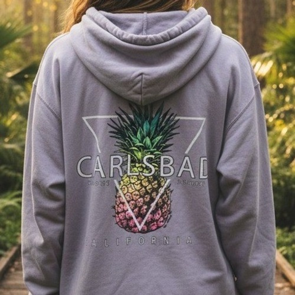 Pacific & Co Carlsbad California Pineapple Graphic Hoodie WOMENS SIZE XL